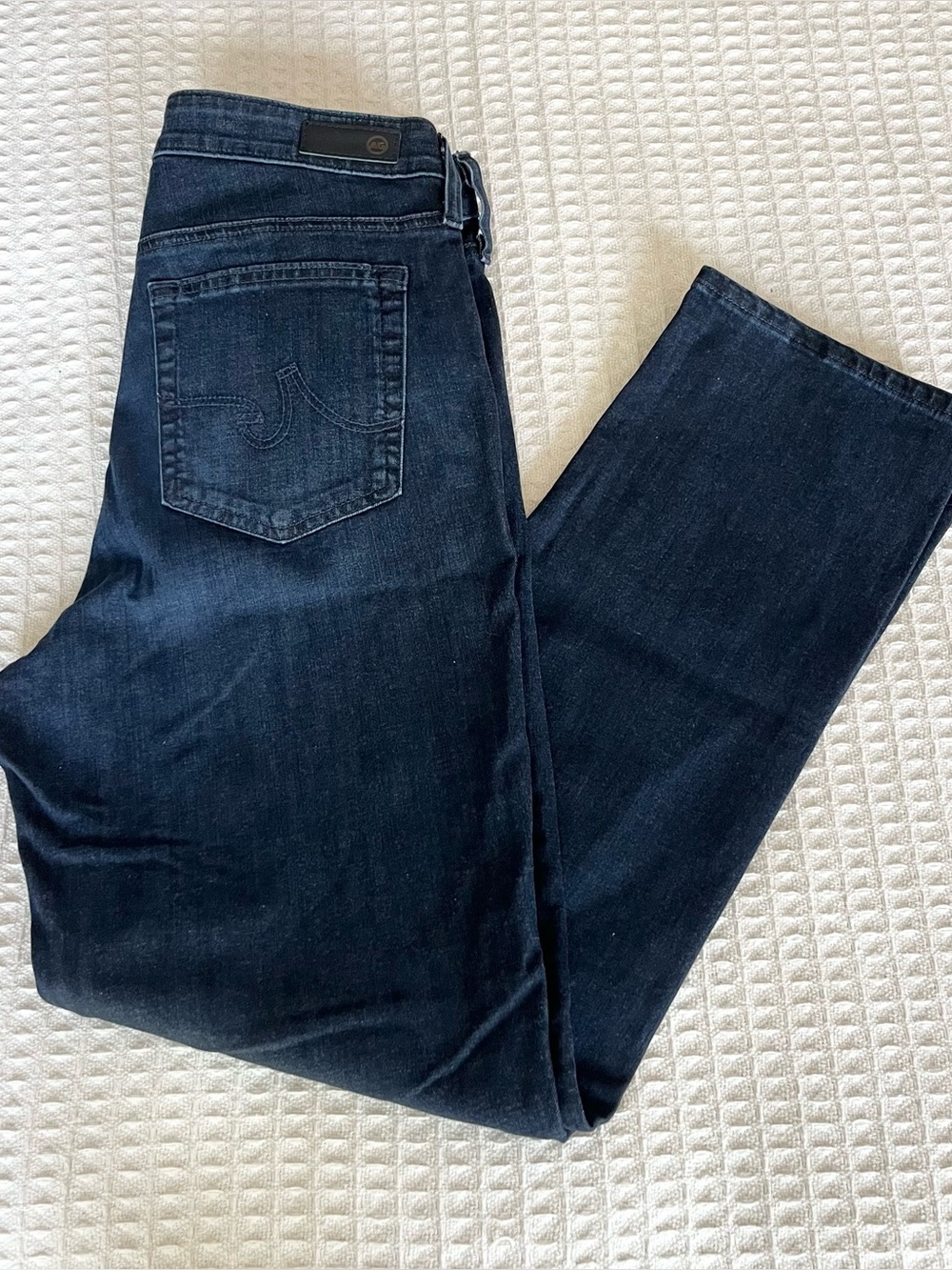 AG Adriano Goldschmied Mari high-rise slim straight jeans dark wash size 32